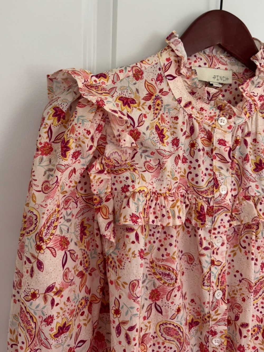 Pinch Floral/Paisley Ruffle Blouse - Picture 5 of 13